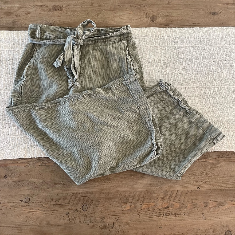 XS sage green Anthropologie pants